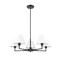 Z-Lite Leila Chandelier, 5-Light, 34 In.W x 10.75 In.H, Matte Black/White Linen 744-34R-MB - alternate 3